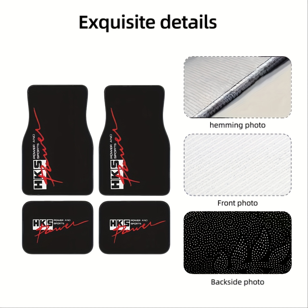 4pcs- Car Floor Mats With HKS  - Power Tools Logo のレビューと価格